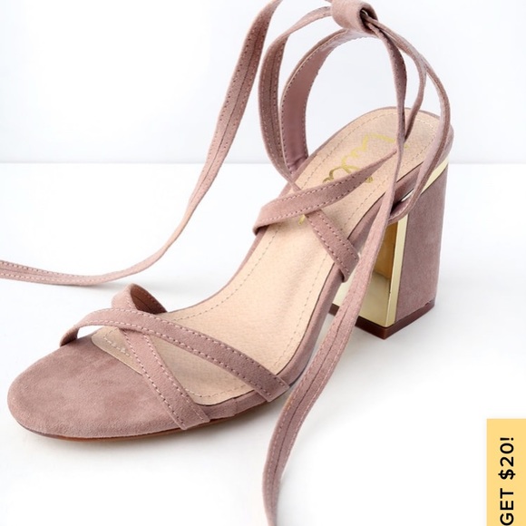 Lulus mauve lace up heels - Picture 5 of 6